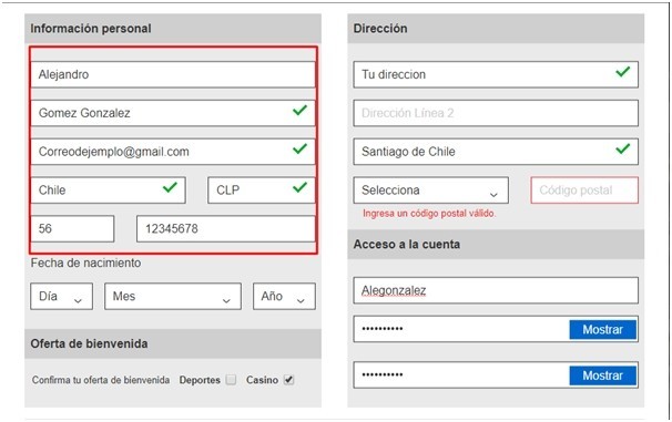 Plantilla de registro en Betway Chile Plantilla de registro en Betway Chile