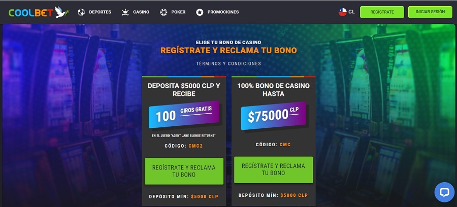 Bono bienvenida casino Coolbet Chile