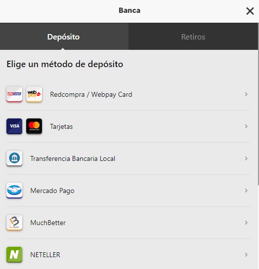 Informe de Betway depósito