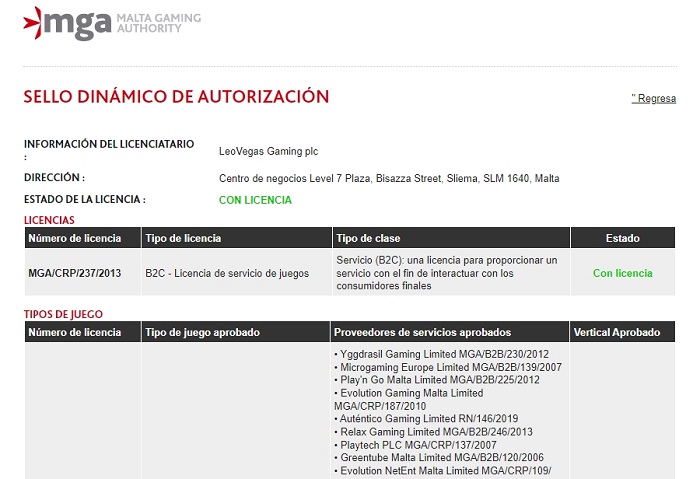 Licencia de operador LeoVegas Chile