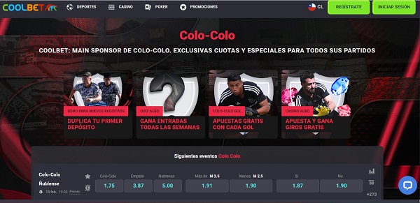 Promociones de Colo Colo en Coolbet